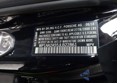 2018 Porsche Macan z USA, uszkodzony, nr VIN WP1AA2A55JLB22861